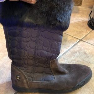 COACH Talen Brown Zippered Boots - Size 9.5